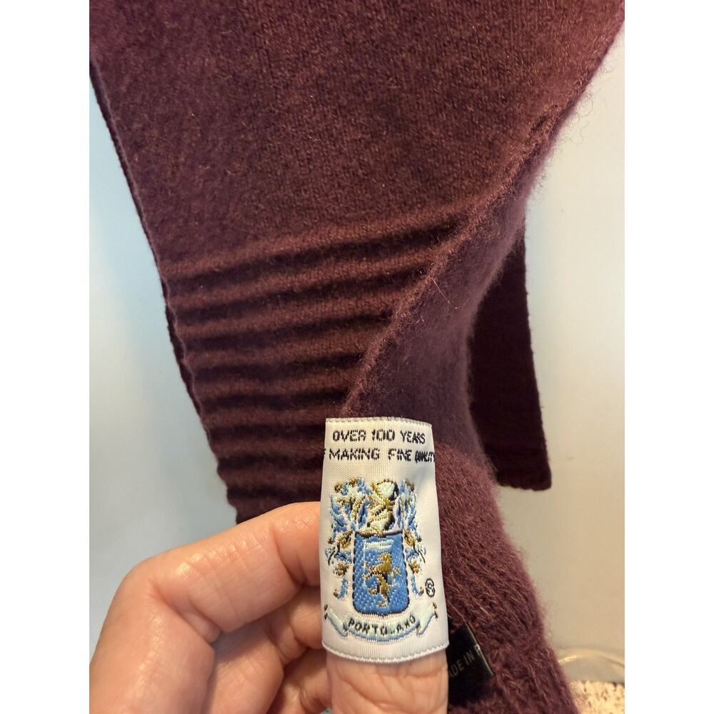 Portolano 100% Cashmere Purple Scarf 8”x64” Italy wrap jewel tone quiet luxury - Picture 5 of 12